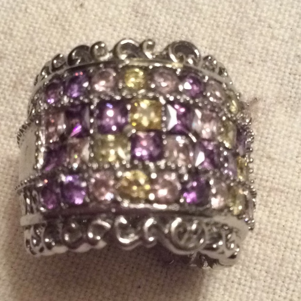 Purple Pink Yellow Wide Ring